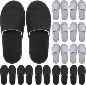 12 Pairs Disposable Slippers Hotel Guests Bulk Slipper Pack Non Slip Spa Women Men Wedding Comfort
