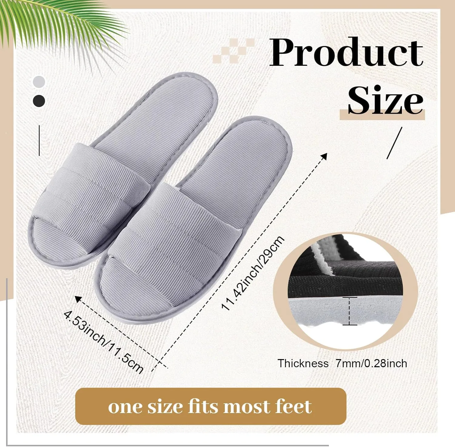 12 Pairs Disposable Slippers Hotel Guests Bulk Slipper Pack Non Slip Spa Women Men Wedding Comfort