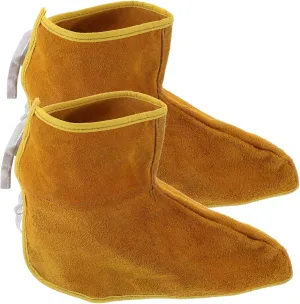 1Pair Welding Foot Cover Durable Cowhide Protective Shoe Covers for Welders Fire Resistant and Wear Resistant Foot Protection Random Edging and Color Options