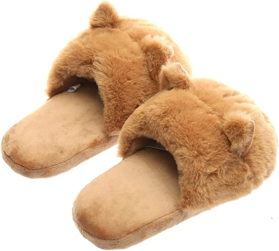 3D Kitty Slippers Womens Cat Slippers Smiley face Slippers for Girls Boys Animal House Slippers