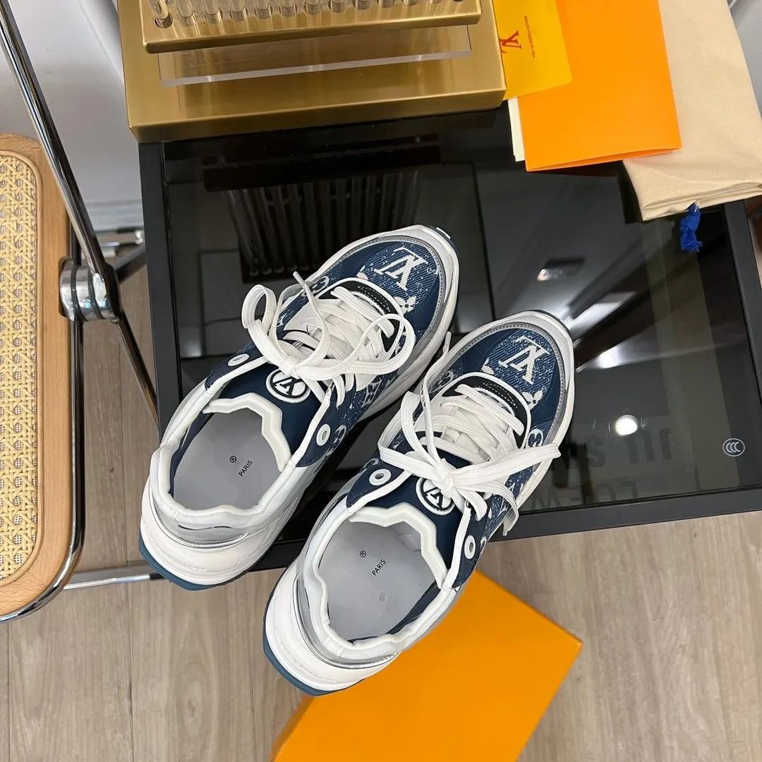 55 DARK Reliable Vuitton Reduced-rate Louis BLUE RUN SNEAKER