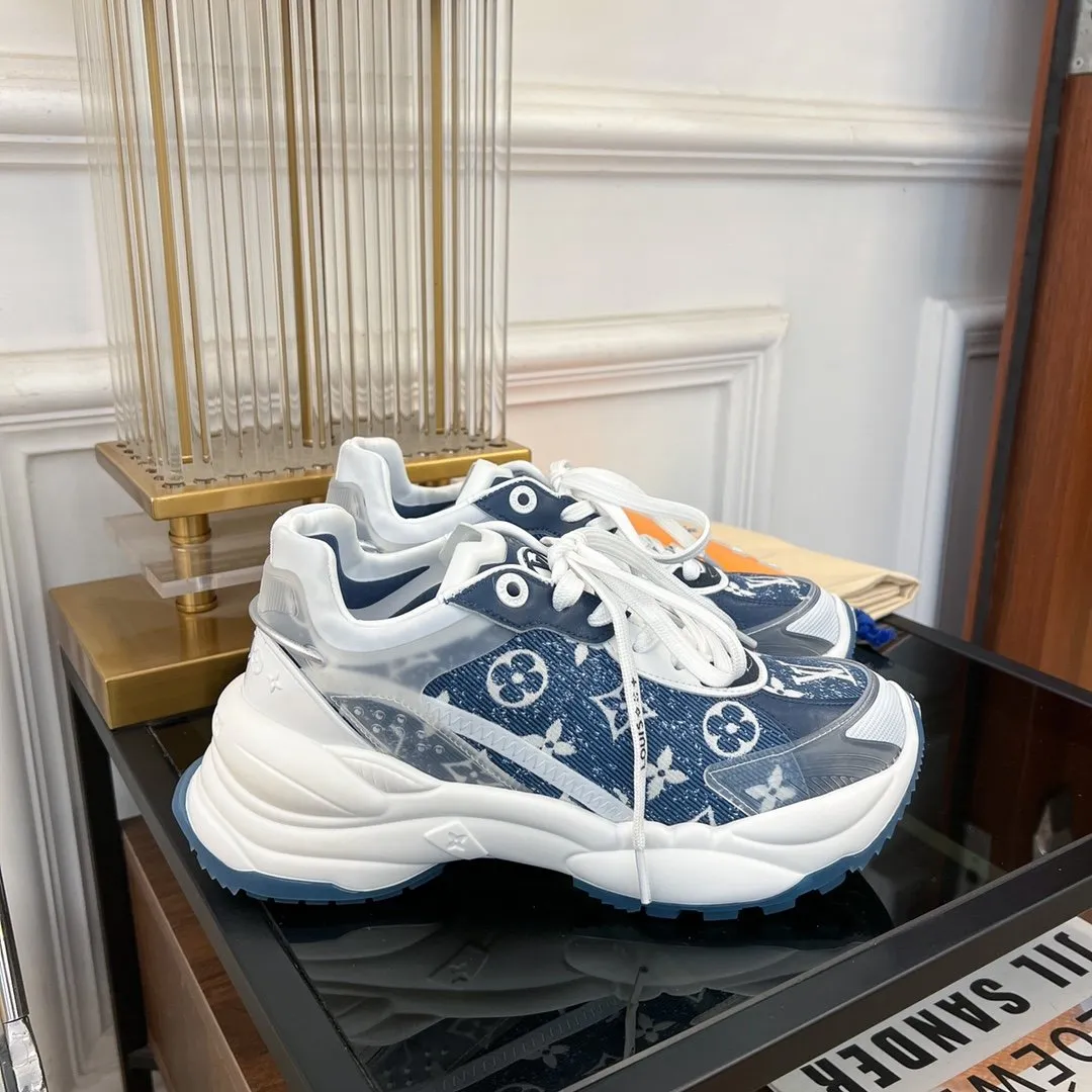 55 DARK Reliable Vuitton Reduced-rate Louis BLUE RUN SNEAKER