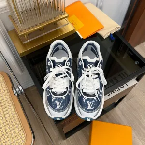 55 DARK Reliable Vuitton Reduced-rate Louis BLUE RUN SNEAKER