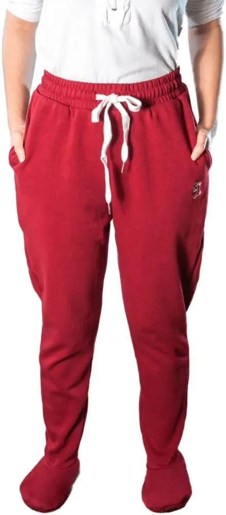 Adult Footed Sweatpants with Sherpa Fleece Lined Feet, Extremely Soft and Warm Footing
