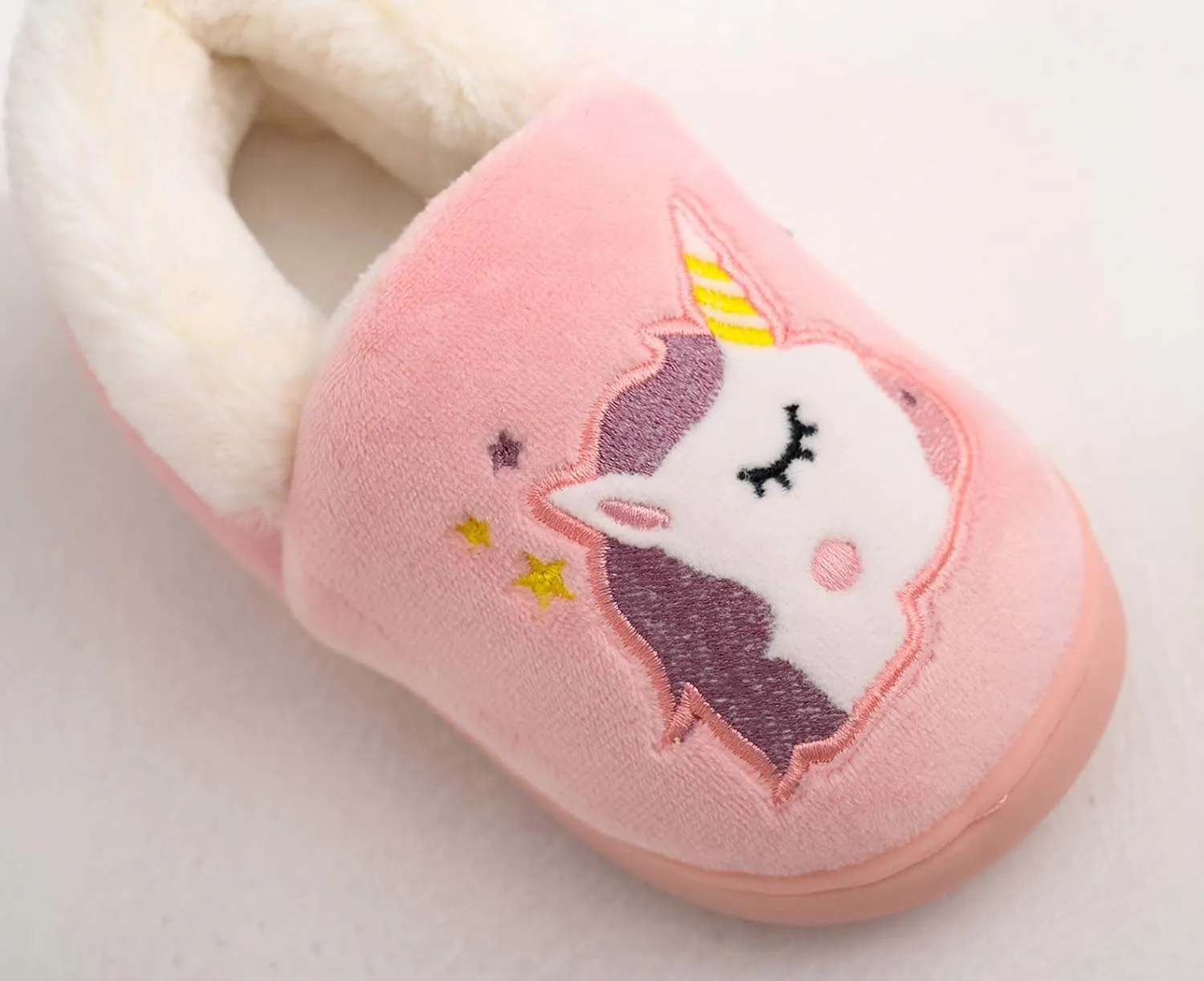 Ainikas Toddler Boys Girls Slippers Fluffy Little Kids House Slippers Warm Fur Cute Animal Home Slipper