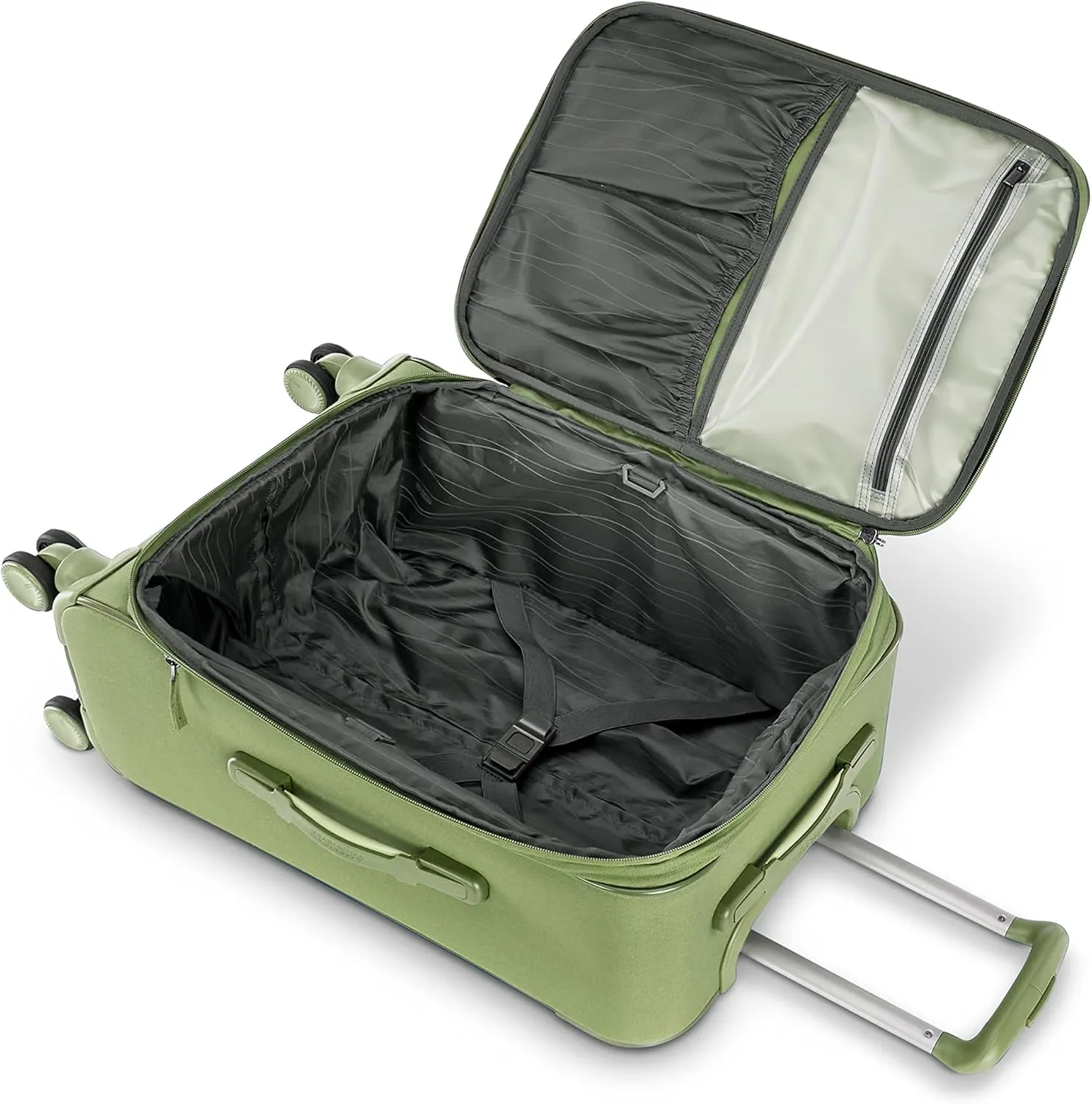 American Tourister Cascade Softside Expandable Luggage with Spinner Wheels, Sage Green, 20-Inch