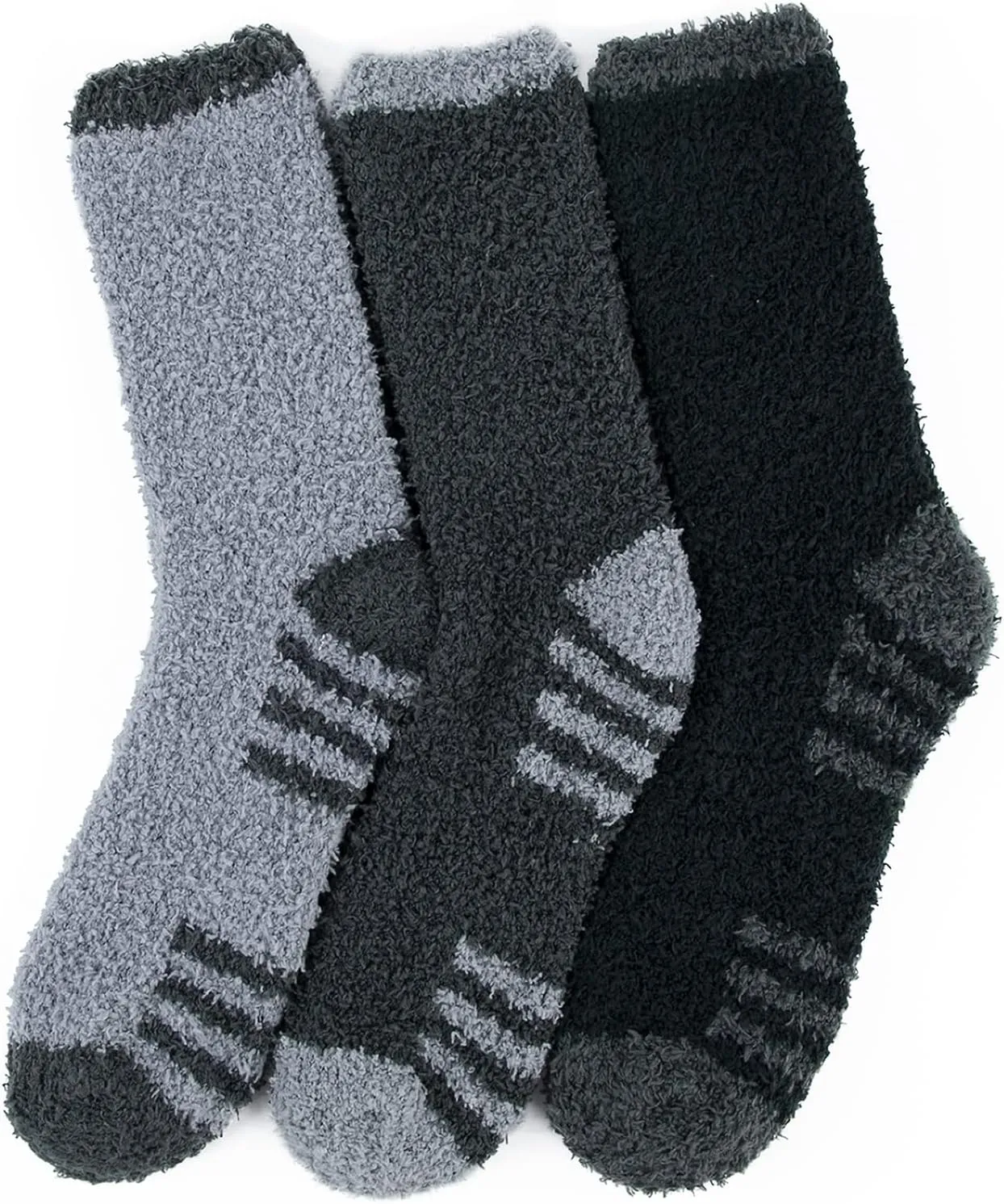 American Trends Men's Fuzzy Slipper Socks - Fluffy Cozy Unisex Winter Warm Sleep Socks