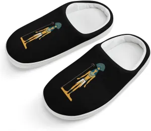 Ancient Egyptian Ancient God Kids Slippers for Girls Boys Winter Warm Plush Slip On House Slippers for Indoor Outdoor