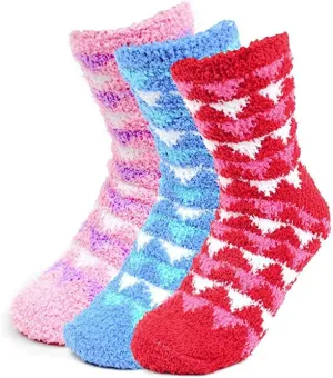 Assorted (3 Pairs) Women's Geometric Warm Fuzzy Socks