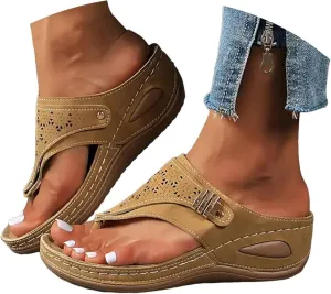 Avylays Women's Purple Orthopedic Wedge Sandals, Breathable Mesh Sports Sandals with Non-Slip Sole, Casual Wedge Sandals
