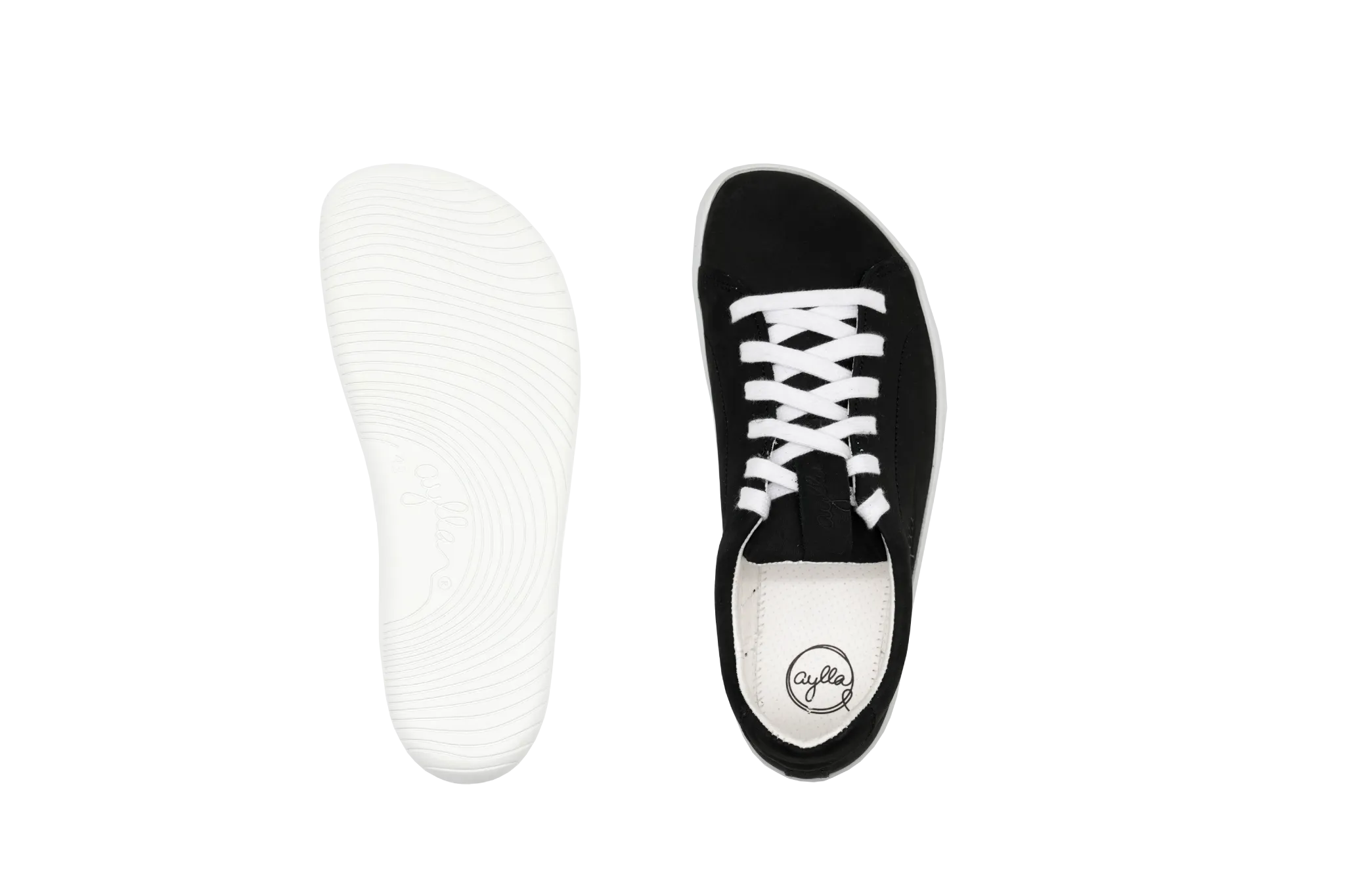 AYLLA BAREFOOT SNEAKER KECK VEGAN MENS - BLACK/WHITE 🌱