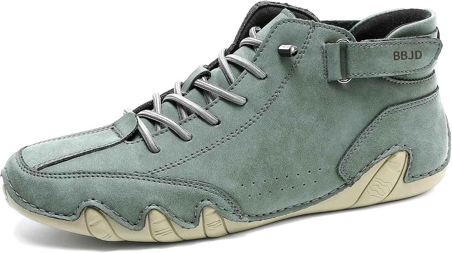 baobeijiadao Men's Beck Shoes Waterproof Non Slip High Top Chukka Boots Handmade Suede Caual Outdoor Sneakers