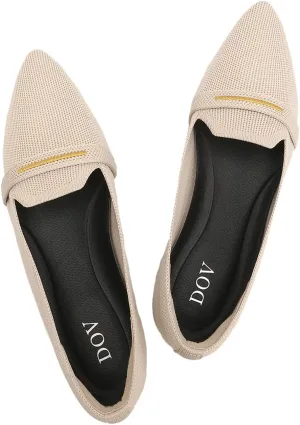 Bealin Womens Flats Dressy Pointed Toe Knit Ballet Shoes Confortable Women Soft Flats Shoes Slip On Loafer Shoes