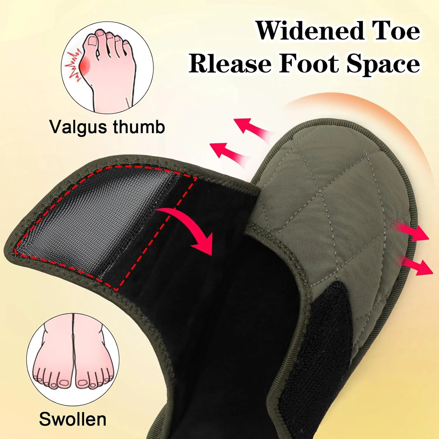 Besroad Mens Slippers Wide Memory Foam House Slippers Adjustable Diabetic Shoes Arthritis Edema Swollen House Shoes