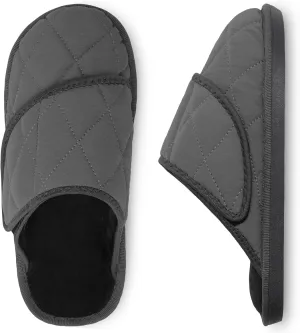 Besroad Mens Slippers Wide Memory Foam House Slippers Adjustable Diabetic Shoes Arthritis Edema Swollen House Shoes