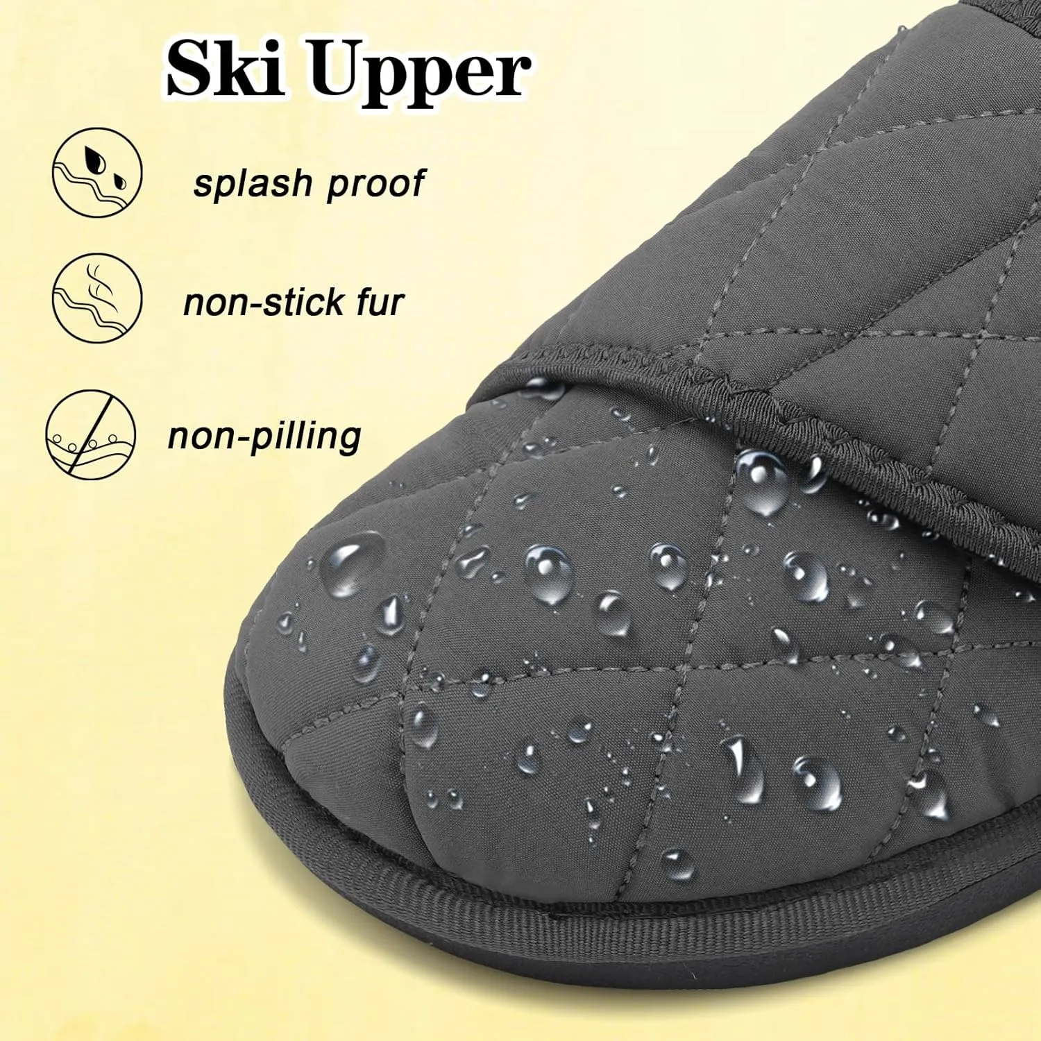 Besroad Mens Slippers Wide Memory Foam House Slippers Adjustable Diabetic Shoes Arthritis Edema Swollen House Shoes