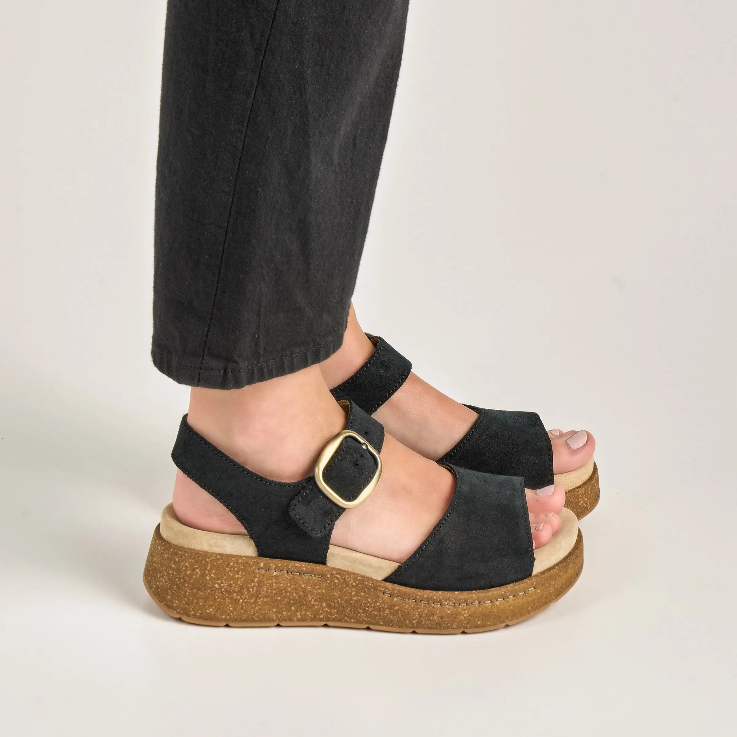 Bianca Black Burnished Suede