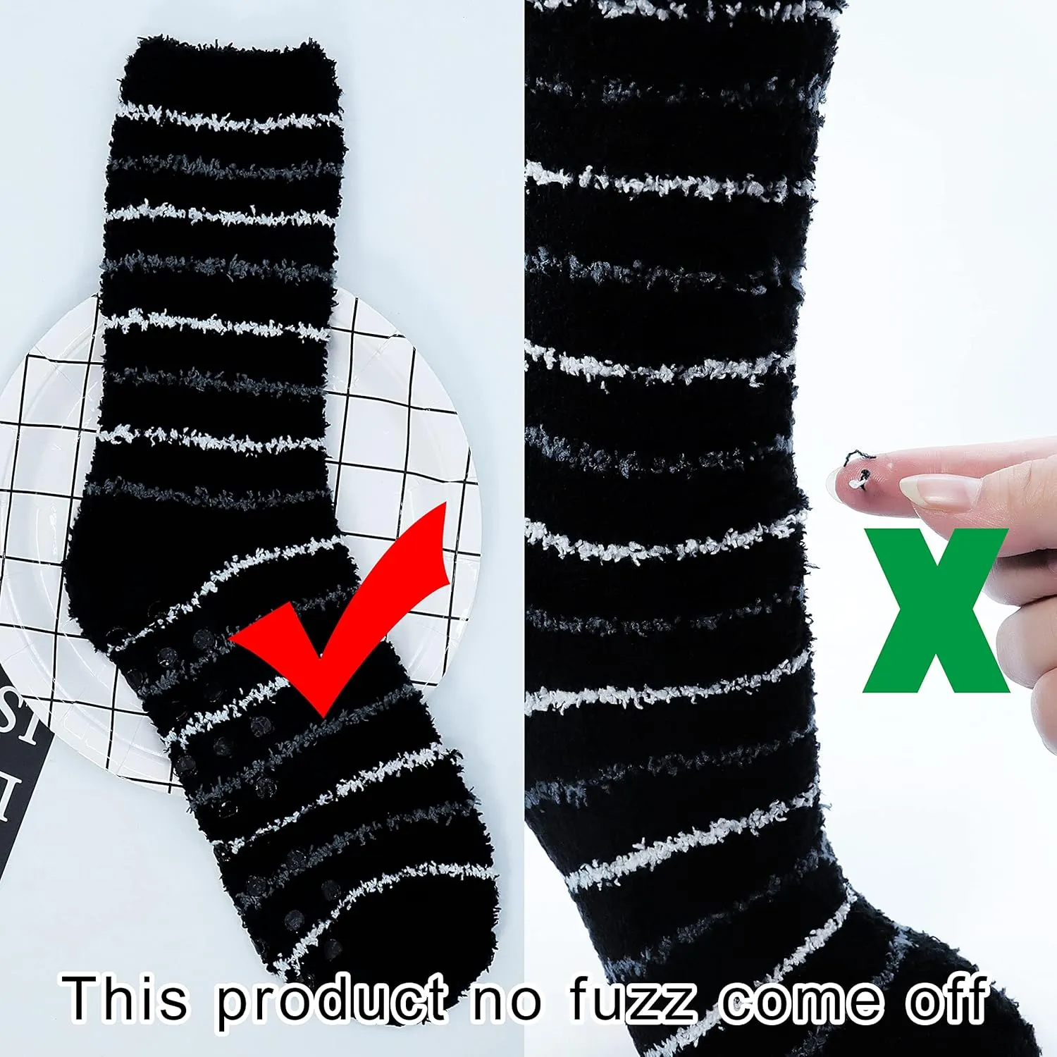 Bienvenu Men's 4 Pack Winter Thick Socks Warm Comfort Soft Fuzzy Floor Socks