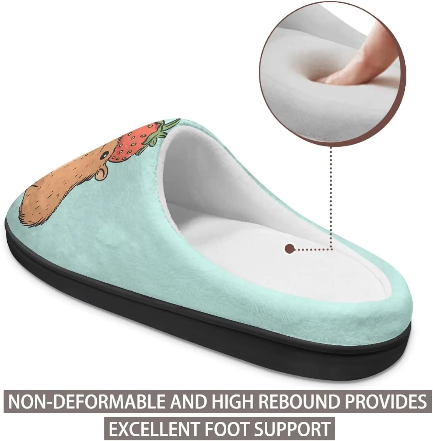 Binienty Womens Fuzzy House Slippers Indoor Shoes Memory Foam Insoles & Rubber Soles