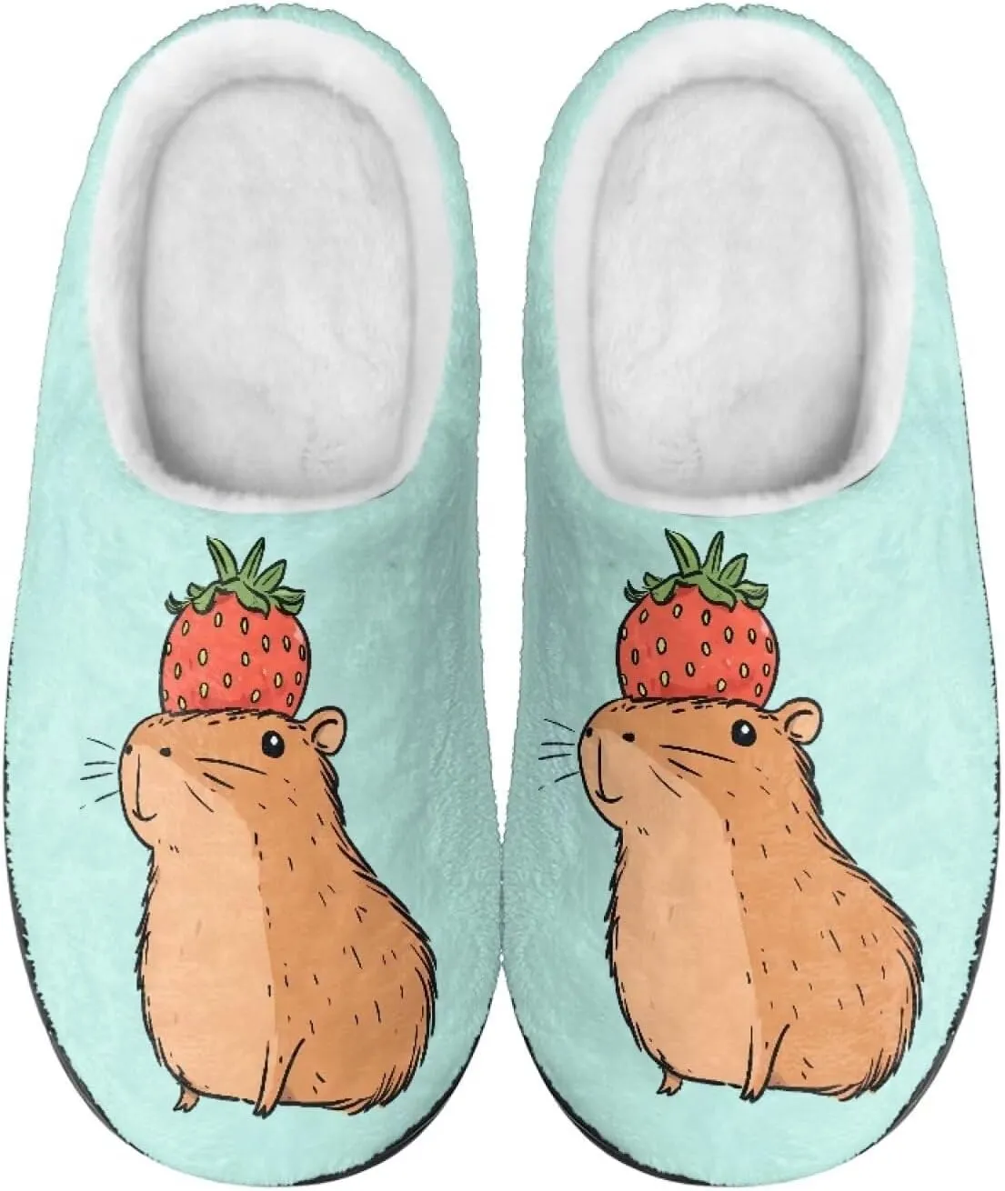 Binienty Womens Fuzzy House Slippers Indoor Shoes Memory Foam Insoles & Rubber Soles