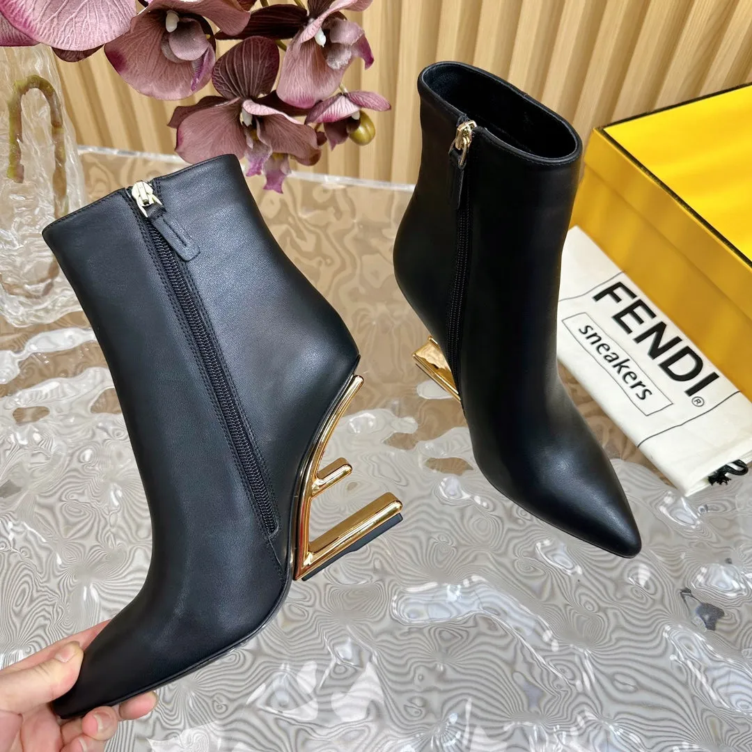 BOOTS CALFSKIN MM BLACK Early-bird special IN 80 HARDWARE FENDI WITH FIRST Endless variety FENDI GOLD