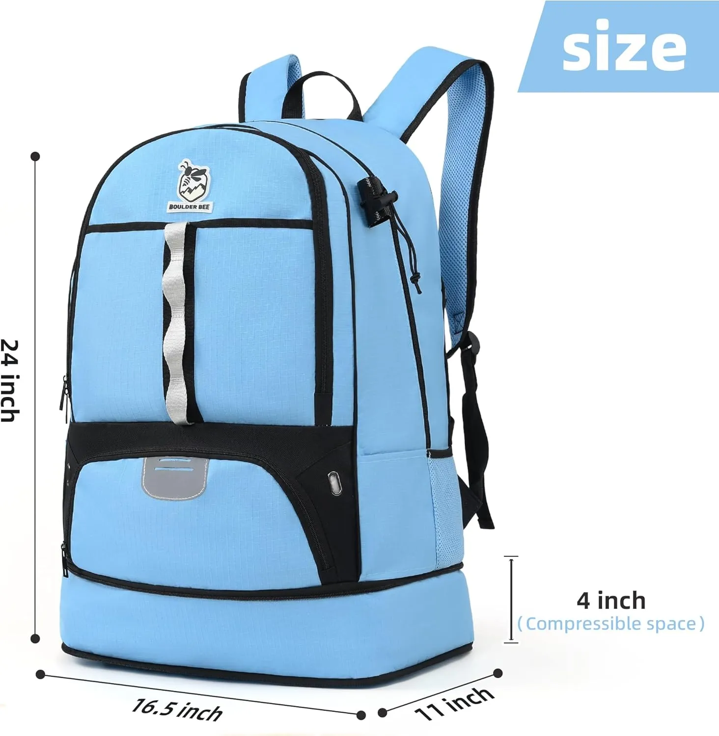Boulder Bee Lacrosse Backpack with Stick Holders | Field Hockey Bag | Gift for Women