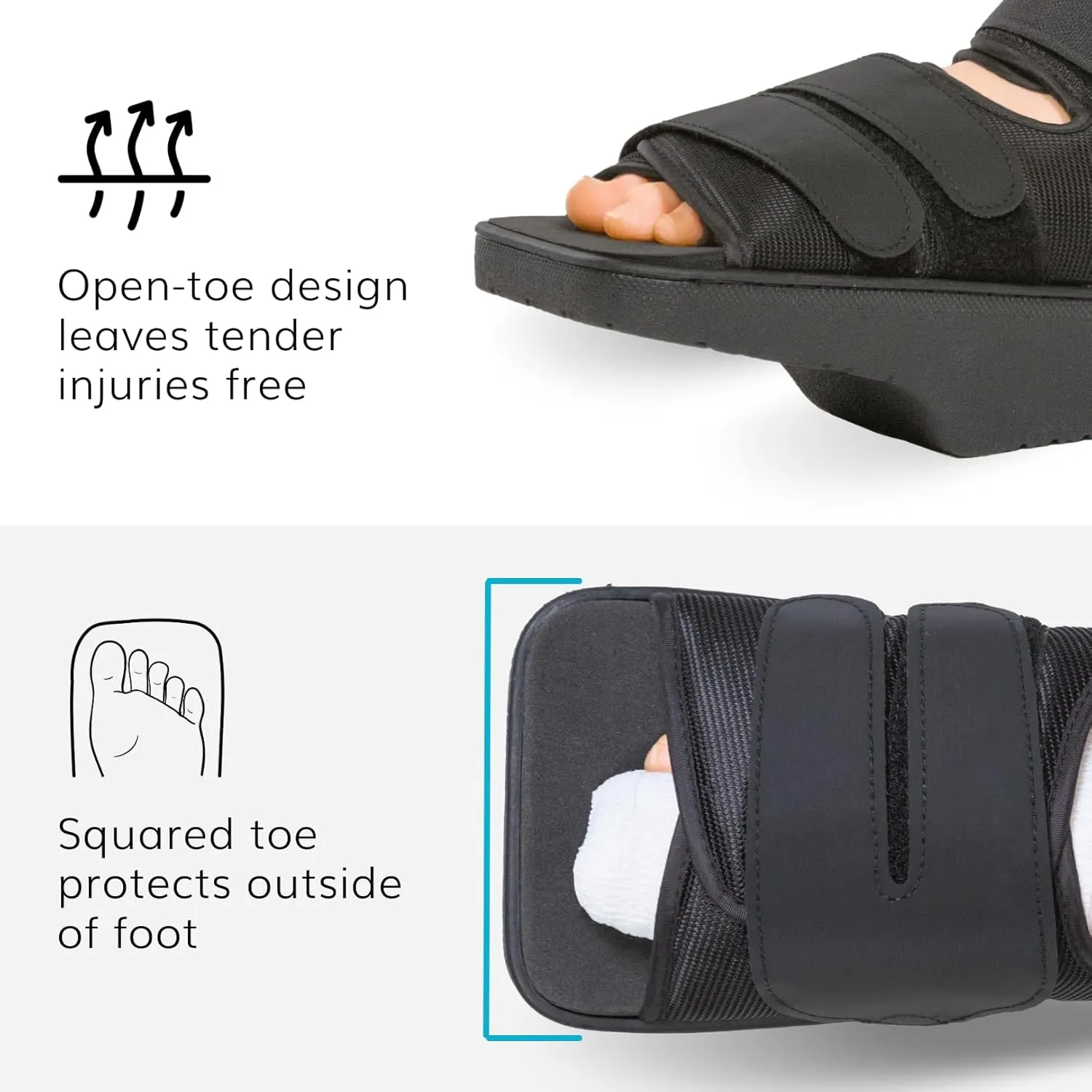 BraceAbility Forefoot Offloading Post-Op Shoe - Non-Weight Bearing Medical Wedge Boot for Diabetic Foot Ulcer, Metatarsal Fracture, Broken Toe, Bunion, Hammer Toe Surgery - Fits Men and Women (L)