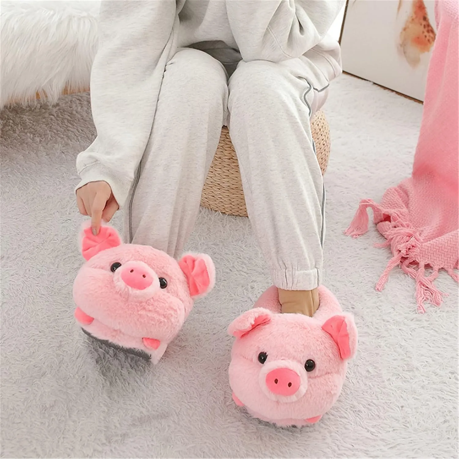 Brand Women's Plush Winter Slippers - Warm, Anti-Slip, Cotton