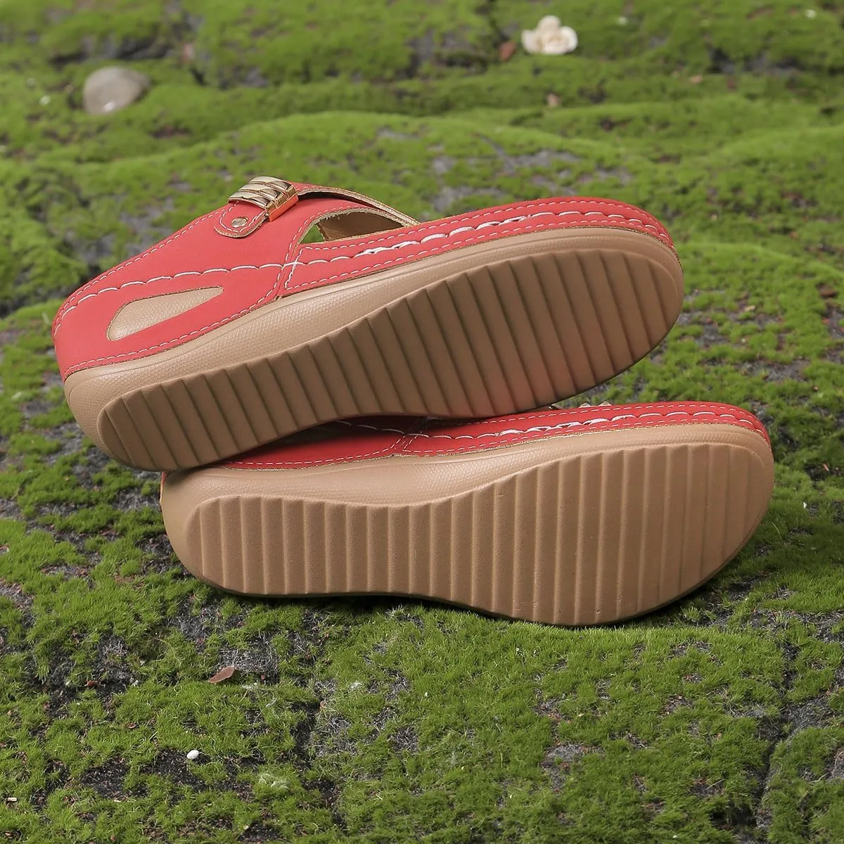 Breathable Mesh Sports Sandals With Non-Slip Sole, Women’s Thick-Soled Flip-Flops, Wedge Heel Slippers