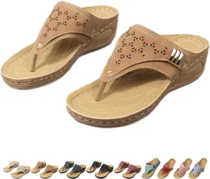 Breathable Mesh Sports Sandals With Non-Slip Sole, Women’s Thick-Soled Flip-Flops, Wedge Heel Slippers