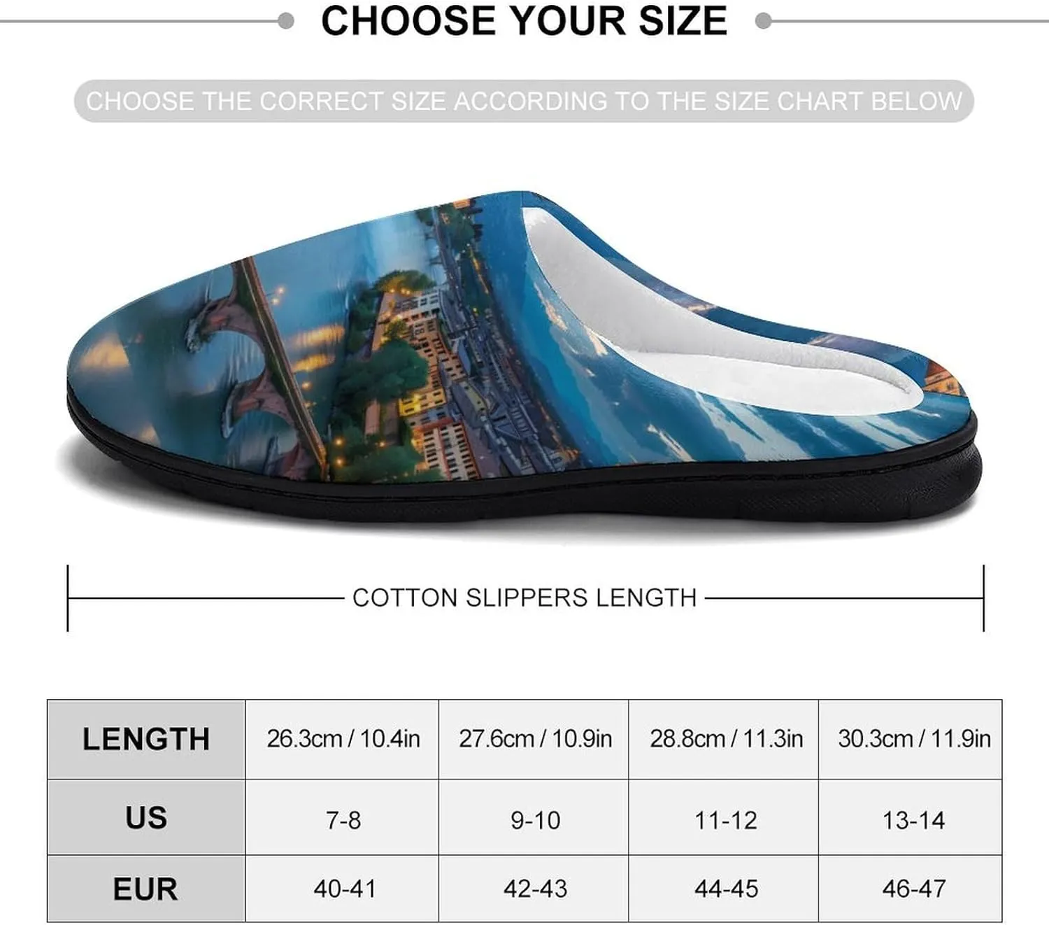 Bridge Ponte Degli Alpini at River Brenta Mens Slippers Casual Slip On Warm House Shoes with Rubber Sole Indoor Outdoor