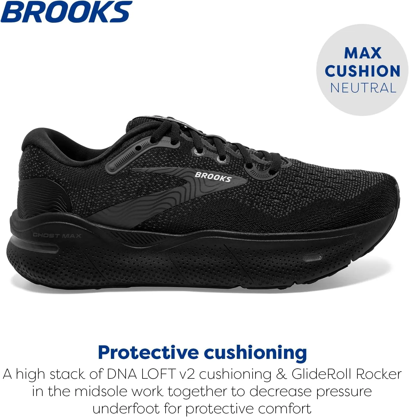 Brooks Men’s Ghost Max Cushion Neutral Running & Walking Shoe