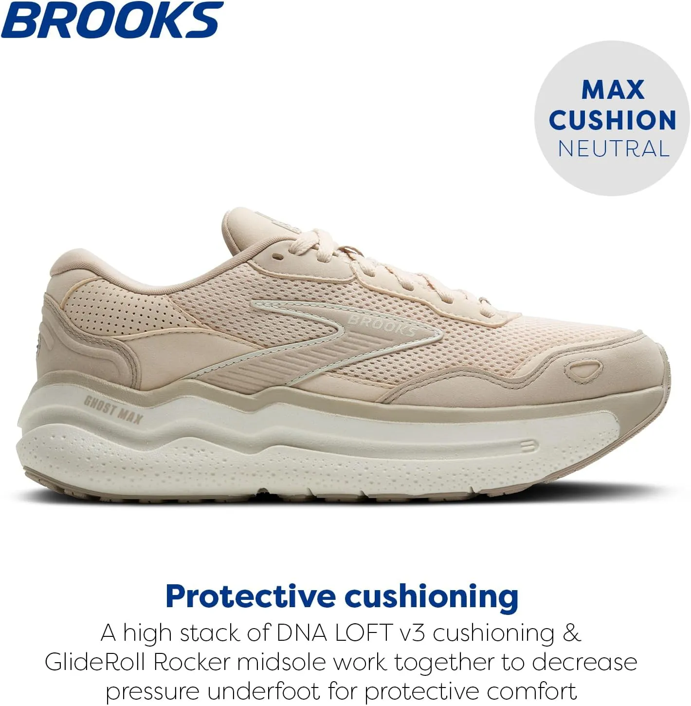 Brooks Women's Ghost Max Suede/Leather Neutral Running & Walking Shoe