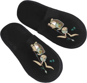 Bunny Knight With Gun And Shield Slippers Winter Indoor and Outdoor Slipper Warm Cozy Soft Lightweight House Shoes Fuzzy Slip-On Slipper Large