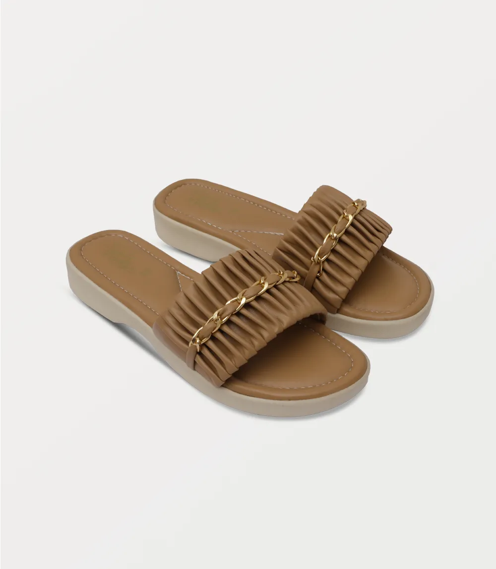 BW10375-BEIGE-Women Comfort Slipper
