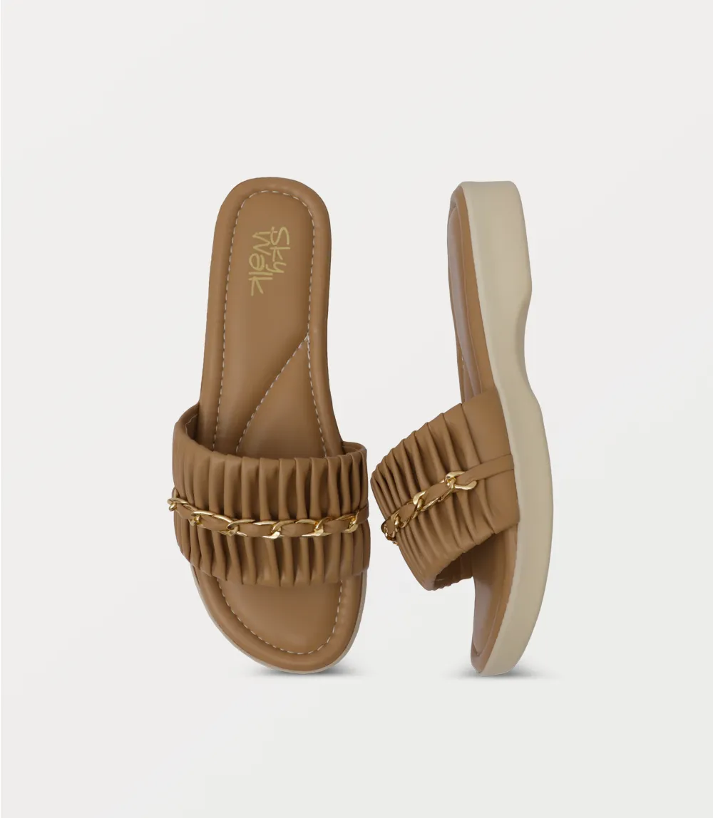 BW10375-BEIGE-Women Comfort Slipper