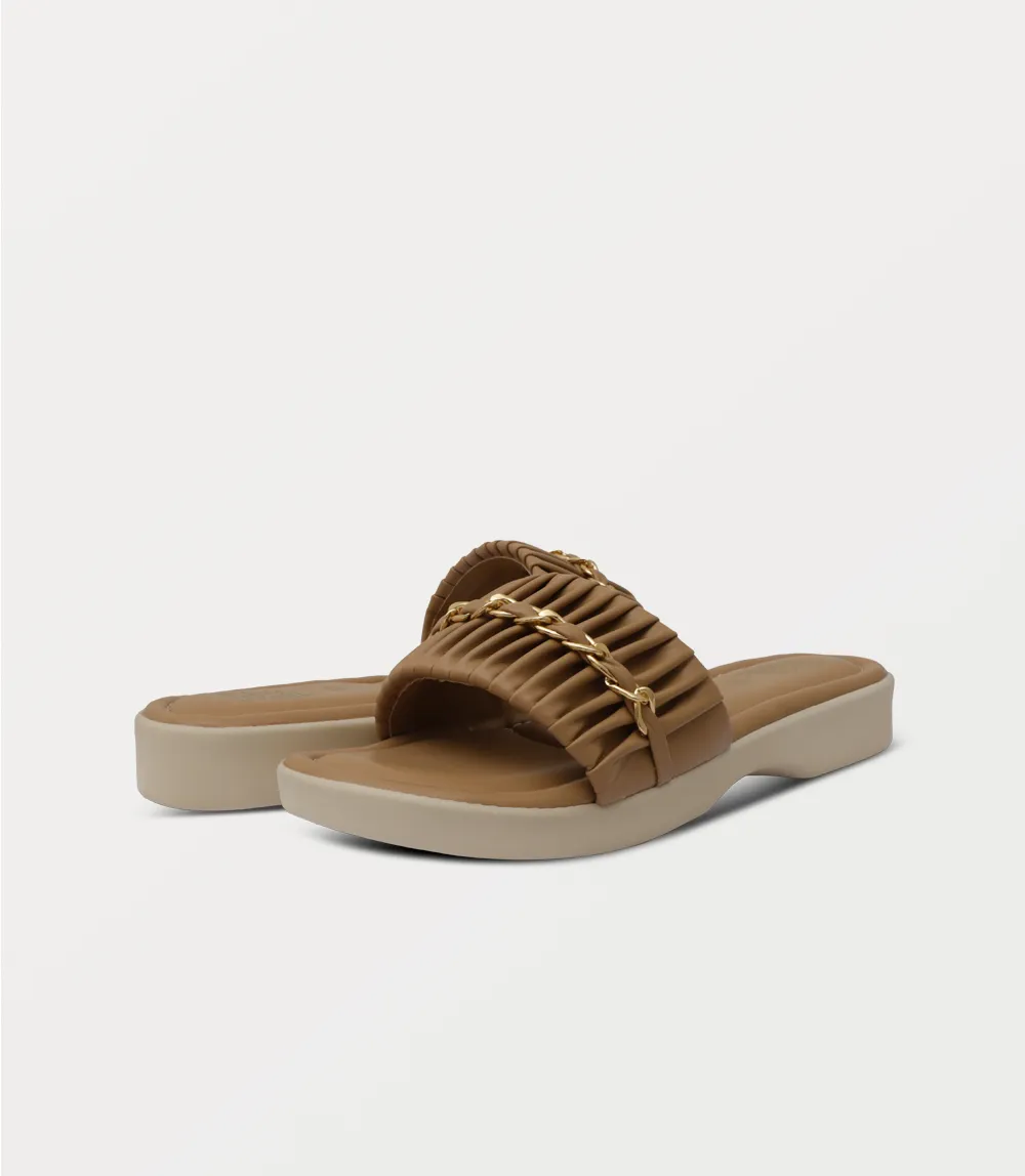 BW10375-BEIGE-Women Comfort Slipper