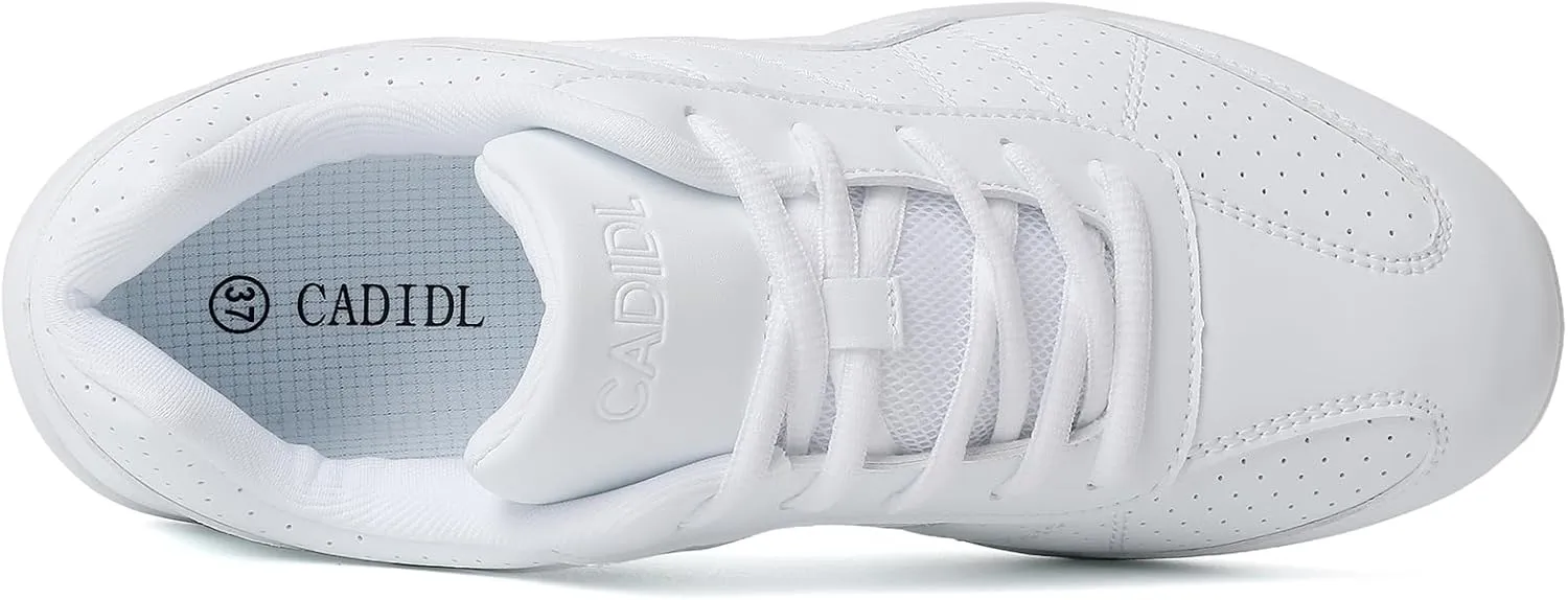 CADIDL Cheer Shoes for Women White Cheerleading Athletic Dance Shoes Girls Flats Tennis Walking Sneakers