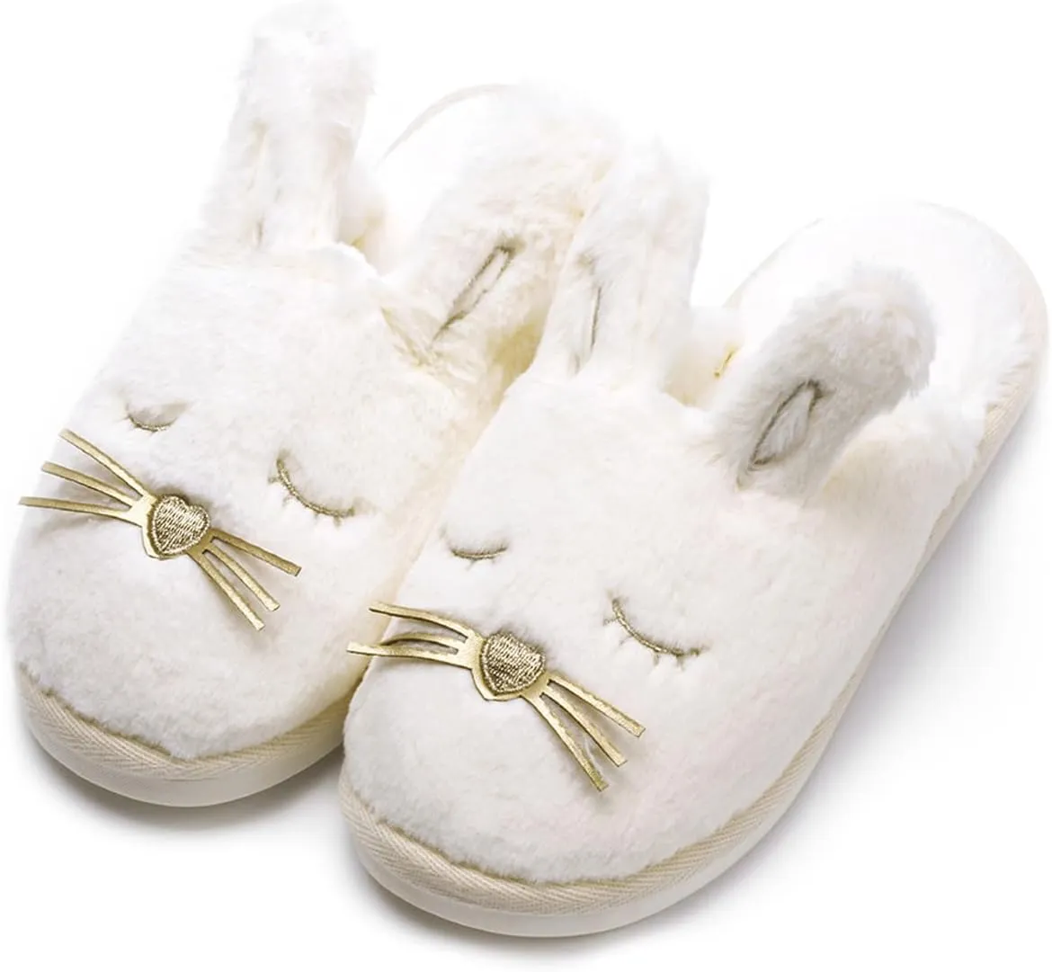 Caramella Bubble Bunny Slippers for Women Fuzzy Cute Animal Memory Foam House Rabbit Slippers Indoor Outdoor