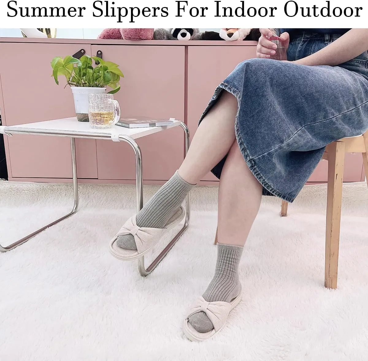Caramella Bubble Womens Open Toe Summer Bedroom Slippers Memory Foam Sandal Home Ladies Comfy Slippers