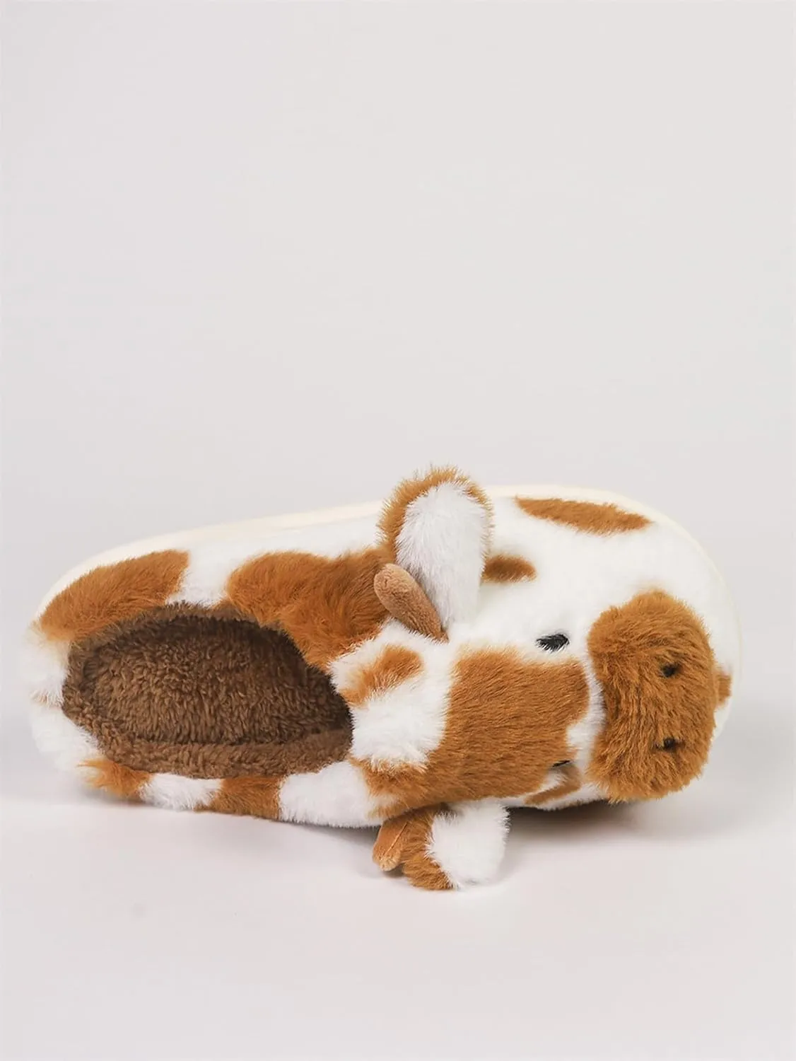 Cartoon Cow Cotton Slippers,Cute Cozy Fuzzy Animal Slippers For Women Men,Winter Warm Plush Comfy Indoor Outdoor Slippers
