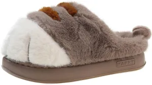 Cat Paw Slippers for Women, Cute Funny 3D Cat Paw Cartoon Slipper Warm Fluffy Furry Winter House Shoes