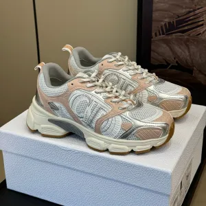 CD Chrono Sneaker Nude and Silver Mesh Fabric  992626