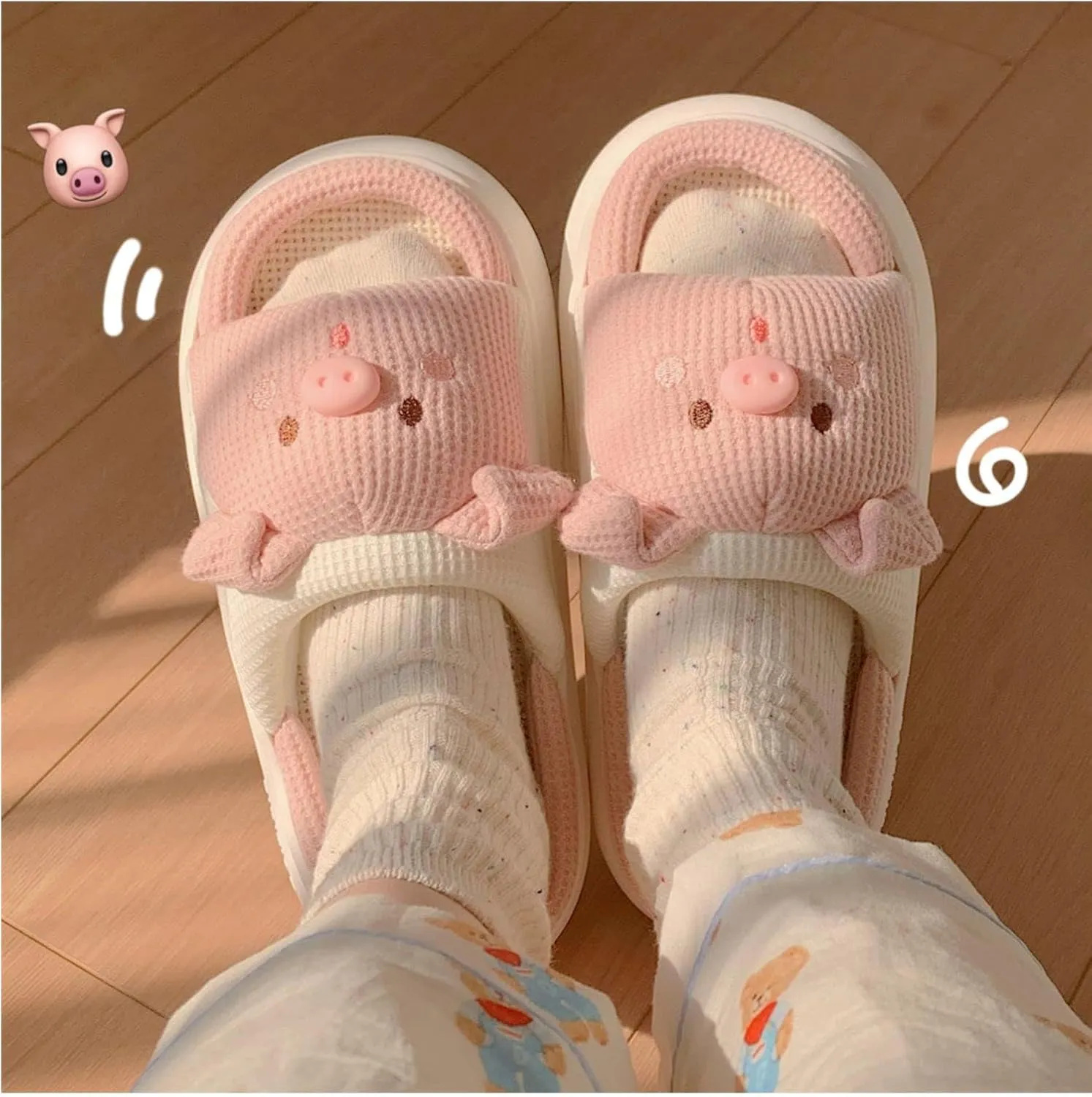 CEINOM Cartoon Pig Slippers Women Kawaii House Slippers Cute Slippers for Women Men Home Floor Slipper indoor