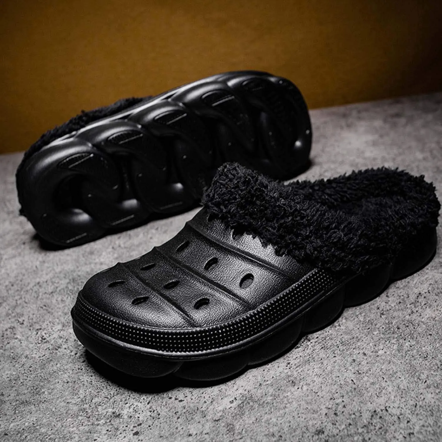 CERYTHRINA Mens Womens Lined Clogs Breathable House Slippers Warm Lining Indoor Outdoor Garden Clog Winter Slippers Home Footwear