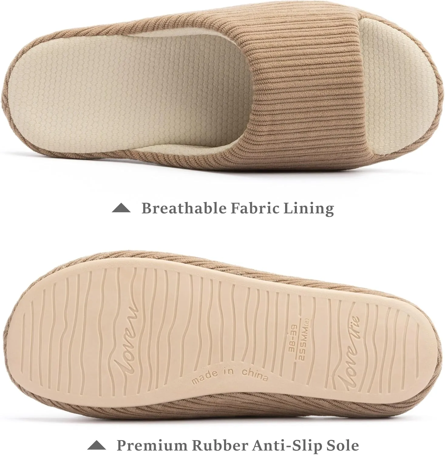 Chantomoo Womens Slipper Memory Foam Slippers Comfy House Slippers Rubber Sole Bedroom Cozy Indoor Outdoor Home Slipper Slides