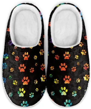 chaqlin Dog House Slipper Fuzzy Sandals Furry Womens Bedroom Flannel Fur Lined Anti Skid Thick Sole Slippers Outdoor