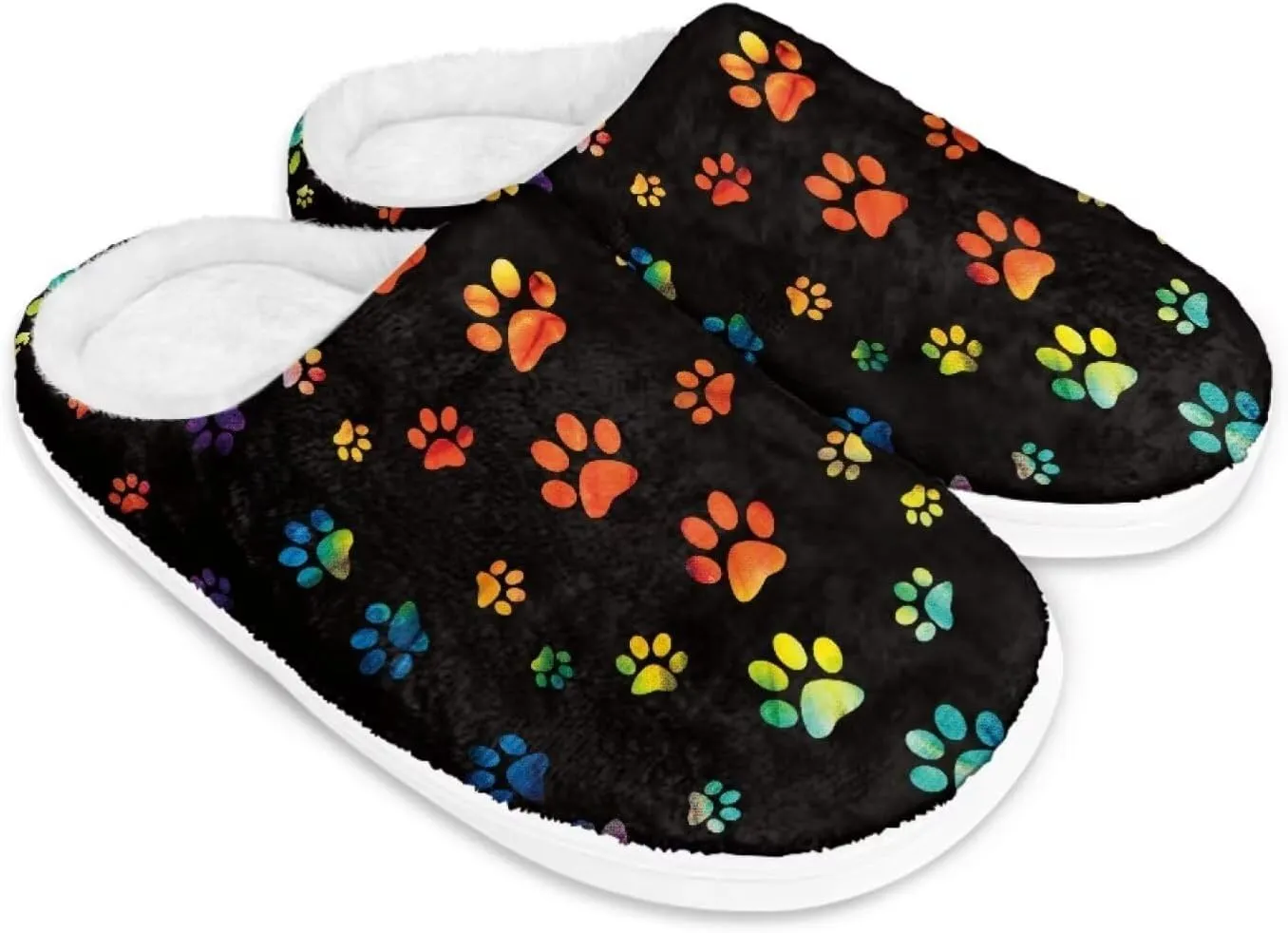 chaqlin Dog House Slipper Fuzzy Sandals Furry Womens Bedroom Flannel Fur Lined Anti Skid Thick Sole Slippers Outdoor