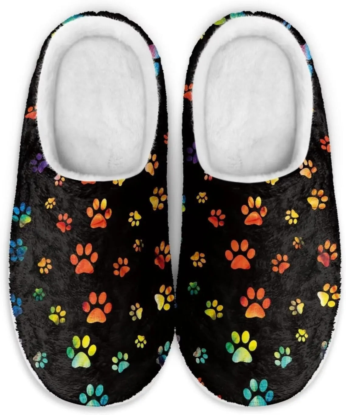 chaqlin Dog House Slipper Fuzzy Sandals Furry Womens Bedroom Flannel Fur Lined Anti Skid Thick Sole Slippers Outdoor