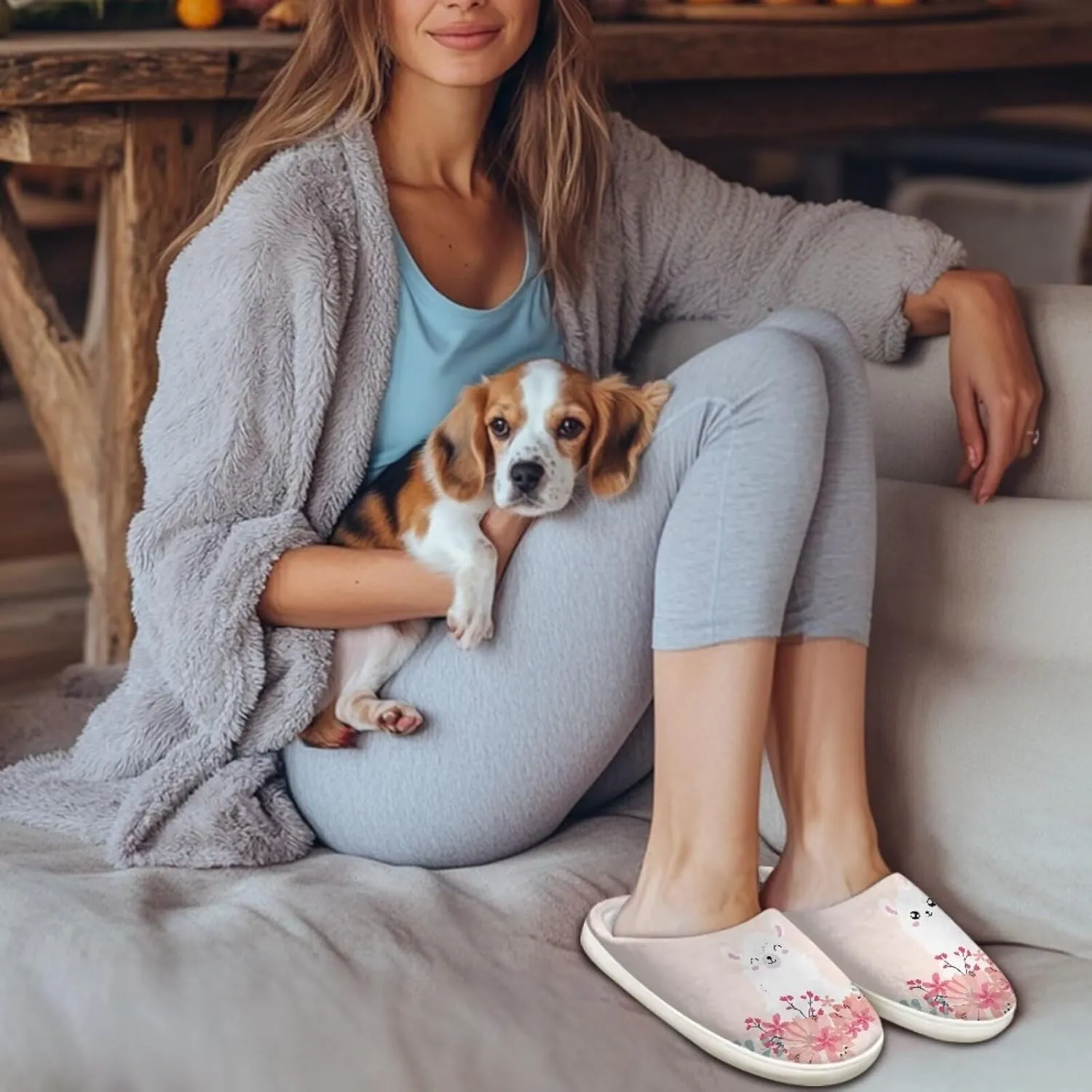 chaqlin Fuzzy House Slipper Womens Memory Foam Flat Heels Slippers for Causal Bedroom Walking with Flat Heels Causal Outdoor Indoor Shoes